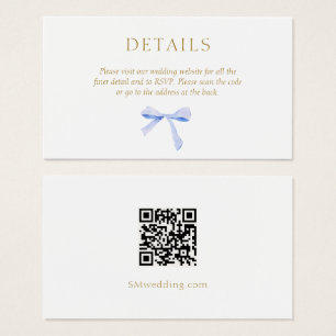 Crisp White   Blue Ribbon Wedding Details QR Code 