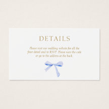 Crisp White | Blue Ribbon Wedding Details QR Code 