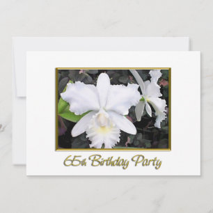 Crisp White Orchids Birthday Party 65 Invitation