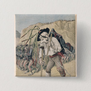 Crispi's Defeat caricature 15 Cm Square Badge