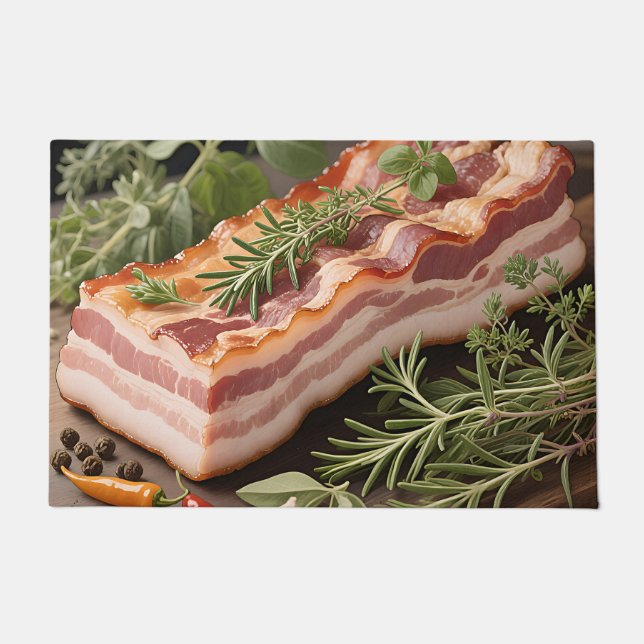 Crispy Bacon Block Herbs Doormat (Front)