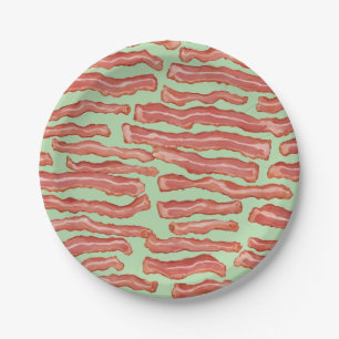 Crispy Bacon Patterned Paper Plate