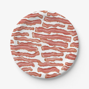 Crispy Bacon Patterned  Paper Plate