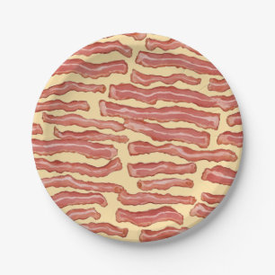 Crispy Bacon Patterned Paper Plate