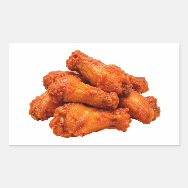 Crispy Buffalo Chicken Wings Food Rectangular Sticker (Front)