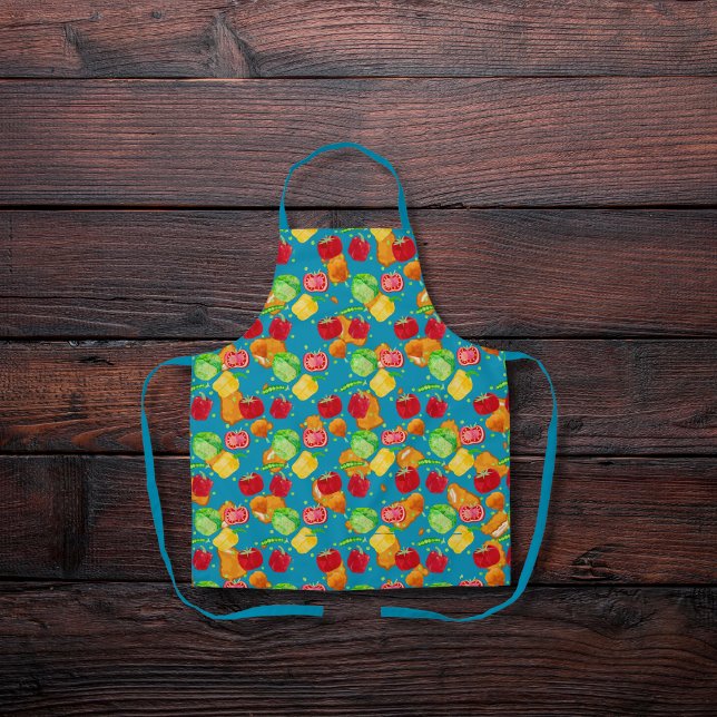 Crispy, crunchy salad teal blue apron (Creator Uploaded)