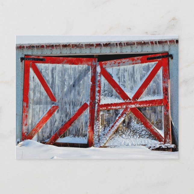 Criss Cross Barn Door Postcard (Front)