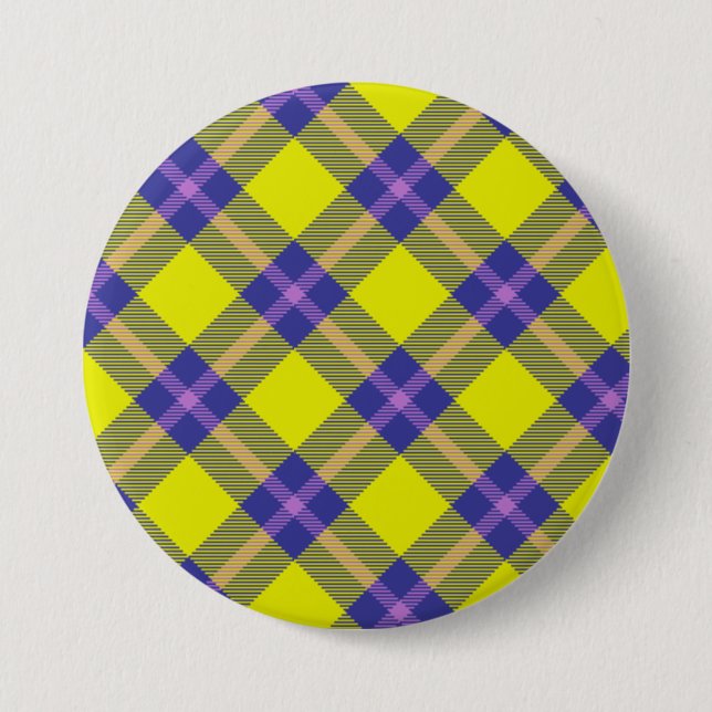 Criss Cross Colourful Tartan Pattern 7.5 Cm Round Badge (Front)
