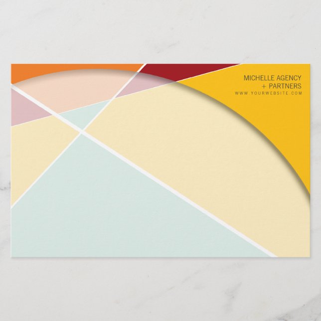 Criss Cross Geometric Pattern Stylish Mod Art Stationery (Front)