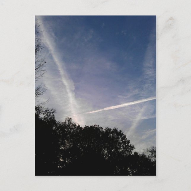 Criss-cross sky postcard (Front)