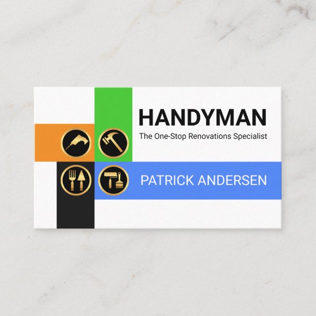 Crisscross Handyman Tool Layers Business Card (Front)