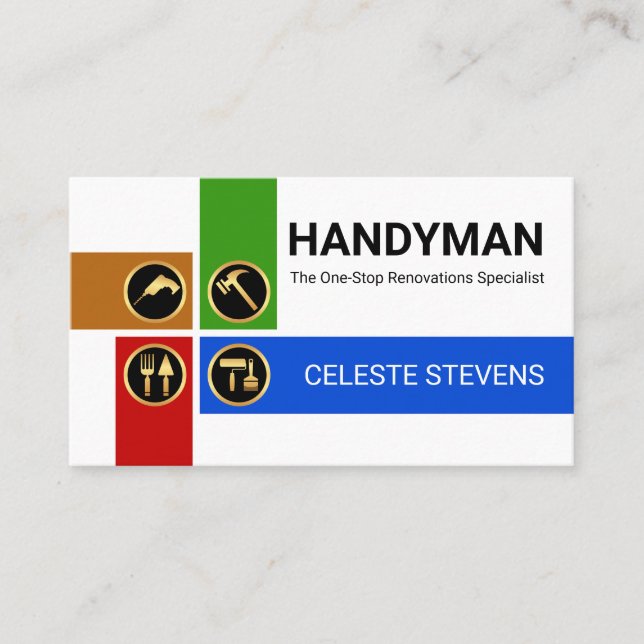 Crisscross Handyman Tools Layer Business Card (Front)