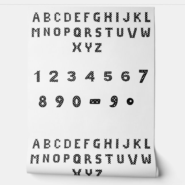 Crisscross Numbers | Bold Black Digits Art Wallpaper (Unrolling)
