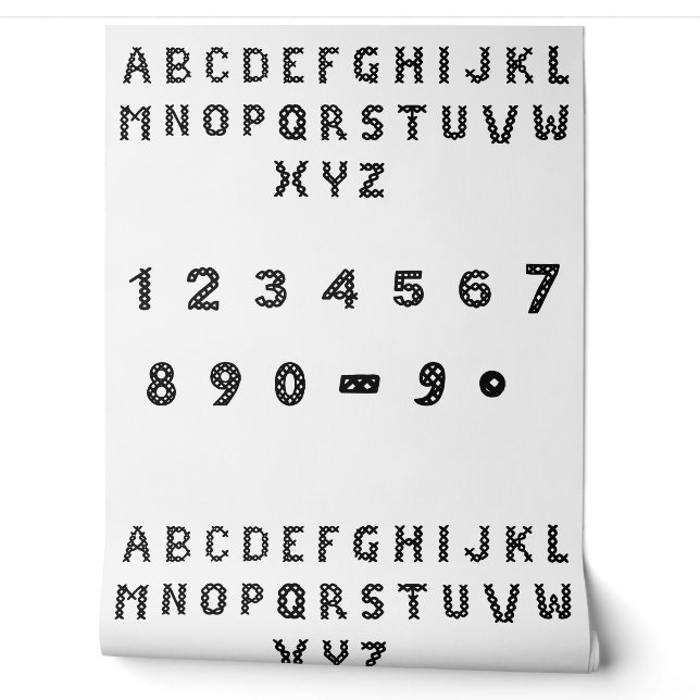 Crisscross Numbers | Bold Black Digits Art Wallpaper (Unrolling)