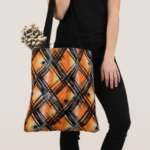 Crisscrossed Creeps – A Web of Halloween Mischief Tote Bag