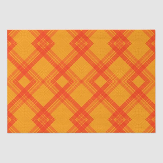Crisscrossed Happy Red & Yellow/Orange Checks Show Tissue Paper (Front)