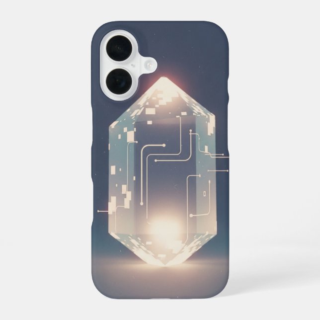 Cristal Lumineux Vintage Pixel-Arcade iPhone 16 Case (Back)