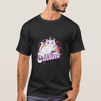 Cristina Adorable Name With Beautiful Caticorn T-Shirt