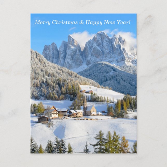 Cristmas card with alpine village (Front)
