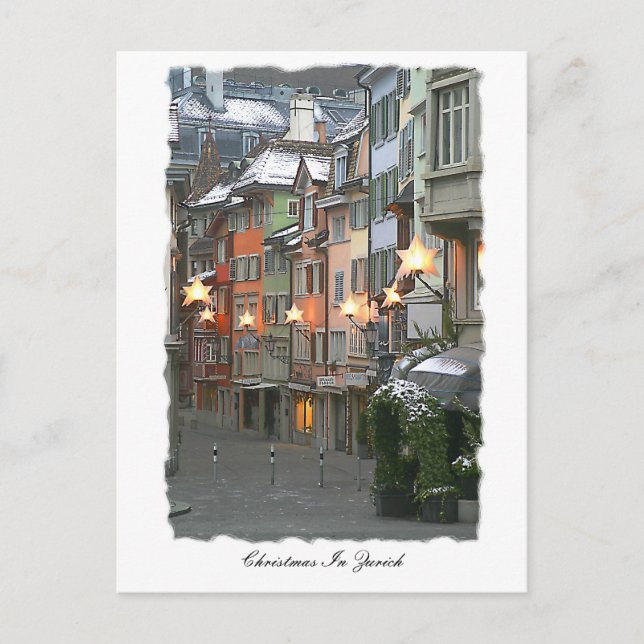 Cristmas In The Old Town Holiday Postcard (Front)