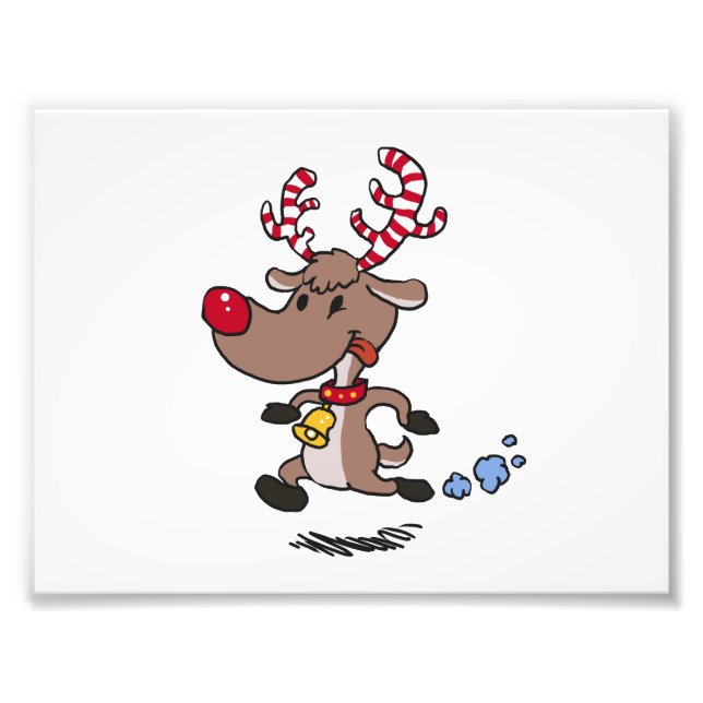 Cristmas Reindeer running | choose background colo Photo Print (Front)