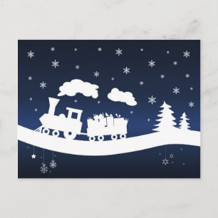 cristmas train with gifts Postcard