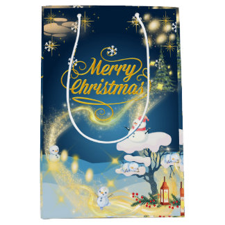 Cristmas Wrapping Paper Medium Gift Bag