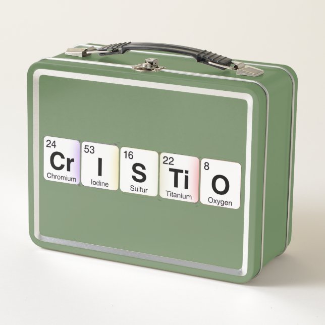 Cristo Elementos Químicos Metal Lunch Box (Front)