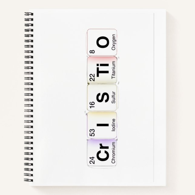 Cristo Elementos Químicos Notebook (Front)