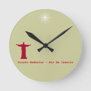 Cristo Redentor ~ rio de janeiro . brasil Round Clock