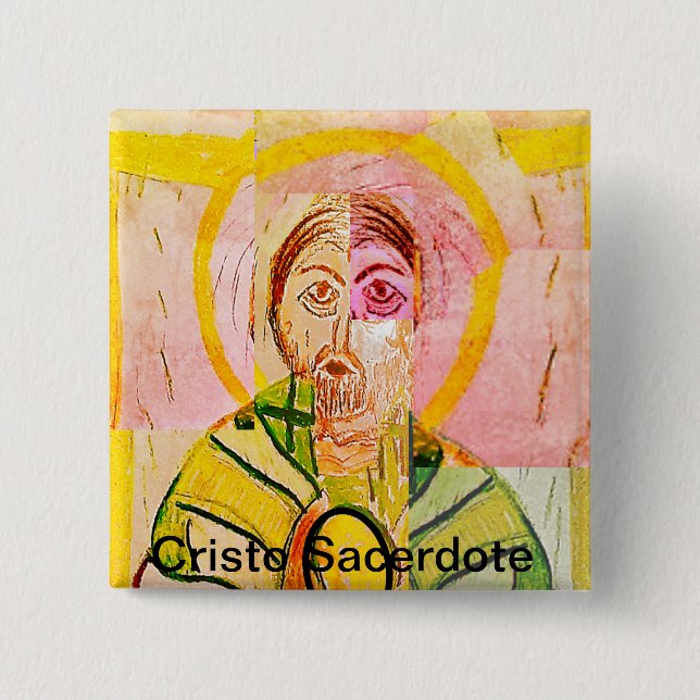 Cristo Sacerdote 15 Cm Square Badge (Front)