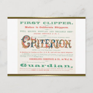 Criterion Clipper Sailing Postcard