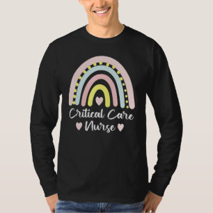 Critical Care Nurse Boho Rainbow Nursing Student T-Shirt
