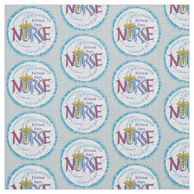 Critical Care Nurse Caduceus Fabric (Swatch)