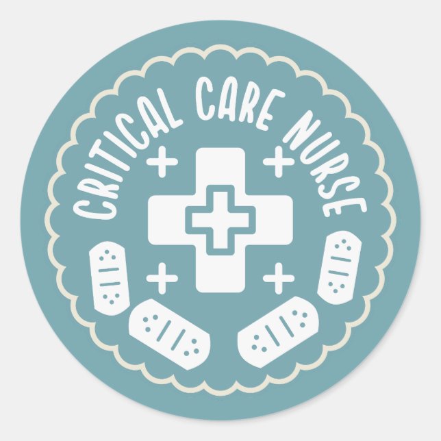 Critical Care Nurse Classic Round Sticker (Front)