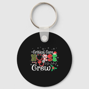 Critical Care Nurse Crew Stethoscope Santa Hat Chr Key Ring