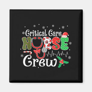 Critical Care Nurse Crew Stethoscope Santa Hat Chr Magnet