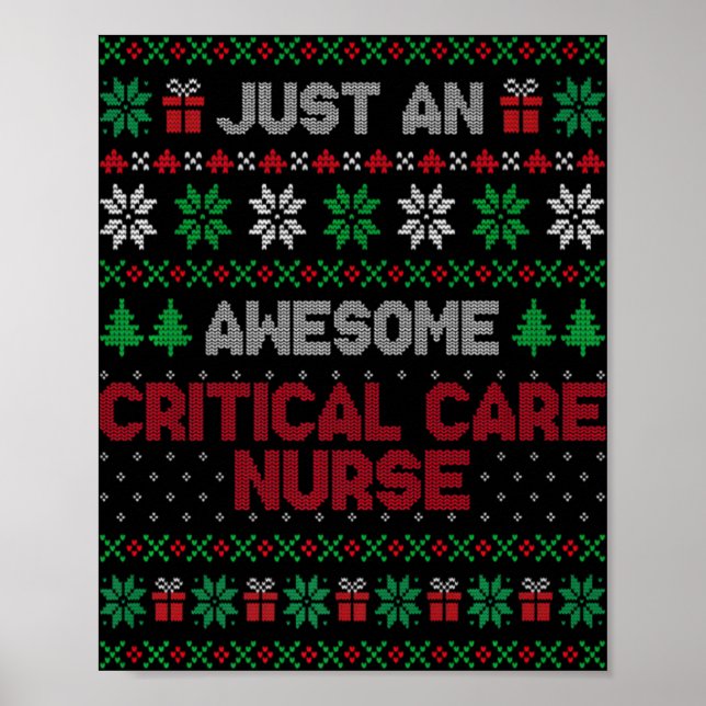Critical Care Nurse Critical Care Nurse Ugly Xmas  Poster (Front)