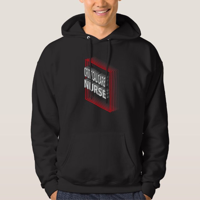 Critical Care Nurse Job Title Appreciation Retro Hoodie (Front)