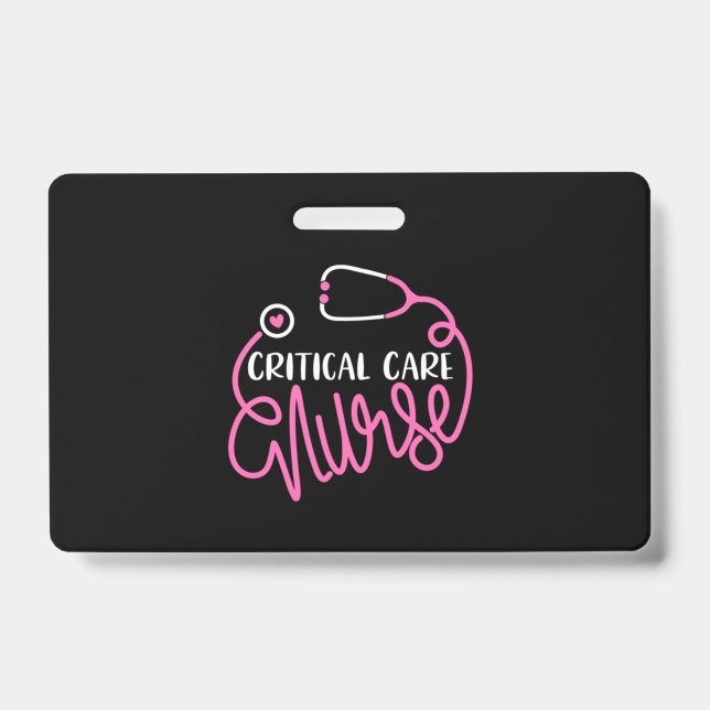Critical Care Nurse Logo RN Critical Care Nursing ID Badge (Front)