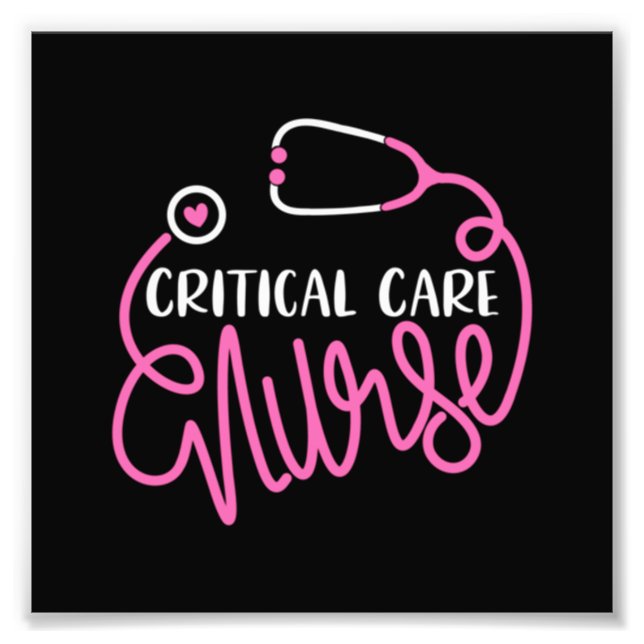 Critical Care Nurse Logo RN Critical Care Nursing Photo Print (Front)