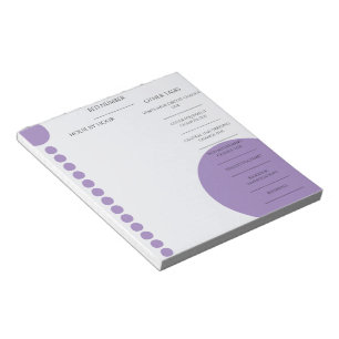 Critical Care Nurse Shift Planner - Purple Circles Notepad