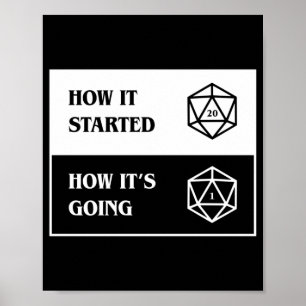 Critical Fail D20 Dice How it is Going Funny Poster