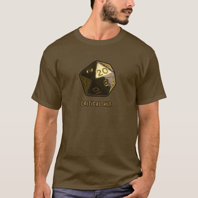 Critical Hit Fantasy Gamer Dice T-Shirt (Front)