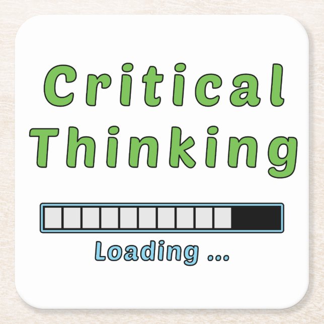Critical Thinking Square Paper Coaster (Front)