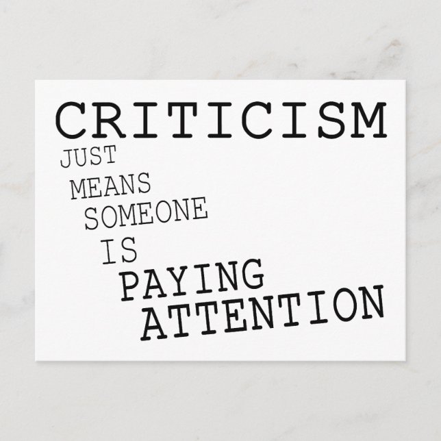 Criticism Postcard (Front)