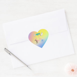 Critters and Butterflies Baby Shower Heart Sticker
