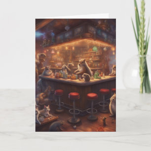 Critters Christmas party at the bar customer Card