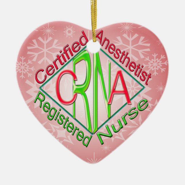 CRNA ACR RG Certified Registered Nurse Anaesthetis Ceramic Tree Decoration (Front)