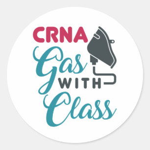CRNA Gas with Class Funny Appreciation Classic Round Sticker